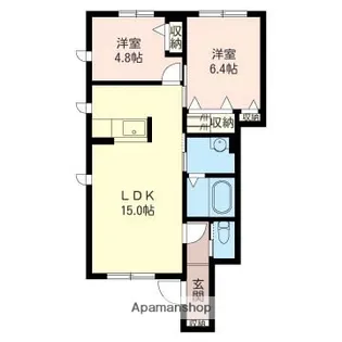 ルシェルクレール D【1階】の間取り