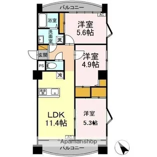 グリーンパークおゆみ野【4階】の間取り