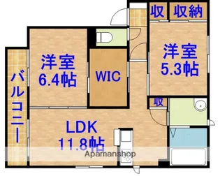 フルラージュB【302号室】の間取り