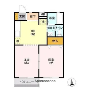 グリーンヒルズB棟【2階】の間取り