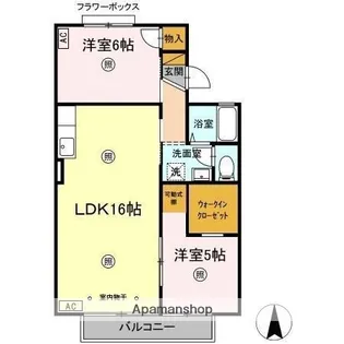 ファミールタヤマ B【2階】の間取り