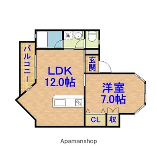 マリーゴールド中瀬【105号室】の間取り