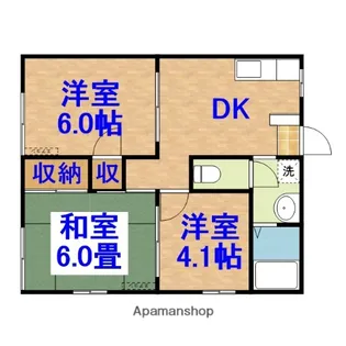 タウニー石井【1階】の間取り