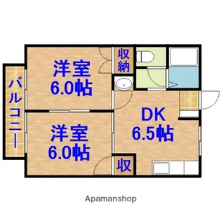 2DKの間取り画像