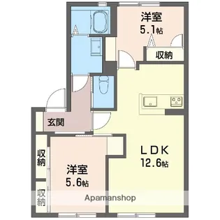 クレアール A棟【1階】の間取り