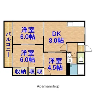 3DKの間取り画像