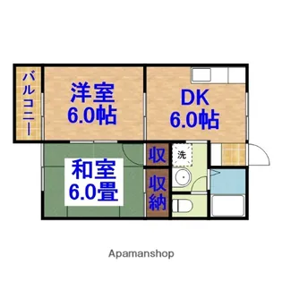 パークハイツ北畑【2階】の間取り