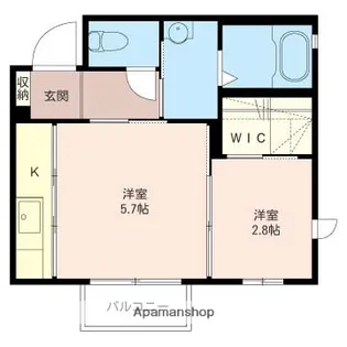 ルシェルクレール F【1階】の間取り