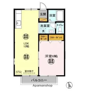 ドルチェ浜道 A【103号室】の間取り