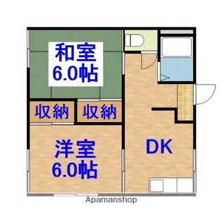 第2水神ハイツ【1-B号室】の間取り