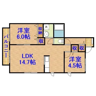 ルシェルクレール A棟【102号室】の間取り