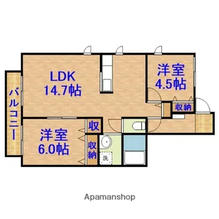 ルシェルクレール A棟【1階】の間取り