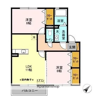 CARINOPENSEE(カリーノパンセ)【2階】の間取り