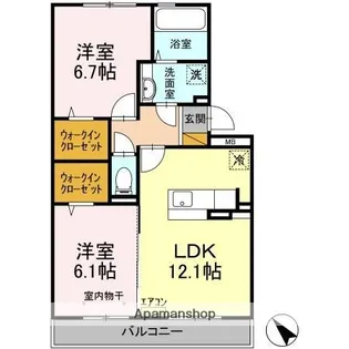 コモンシティハイツI【3階】の間取り