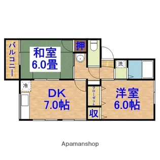 イーストハイツ大塚【102号室】の間取り