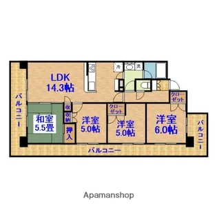 サンクレイドルおゆみ野中央【2階】の間取り