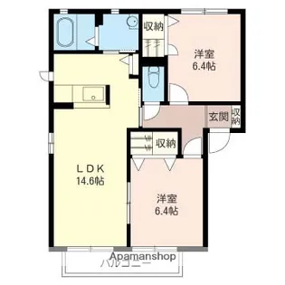 レノンパレスB棟【201号室】の間取り