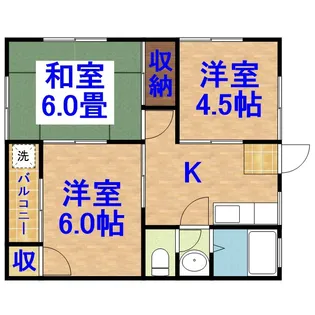 ウィングイースト【201号室】の間取り