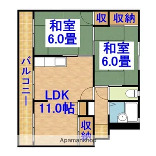 辰巳東ハイツF棟【22号室】の間取り