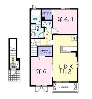 ガーデンハウス茂原Ⅳ【2階】の間取り