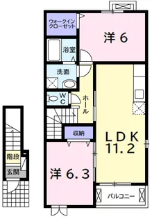 クラシオン【204号室】の間取り