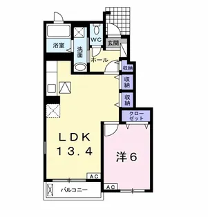 カレントハウス【1階】の間取り