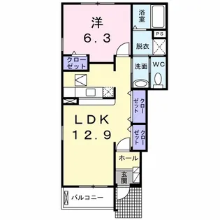ディアレスト芝Ⅱ【1階】の間取り