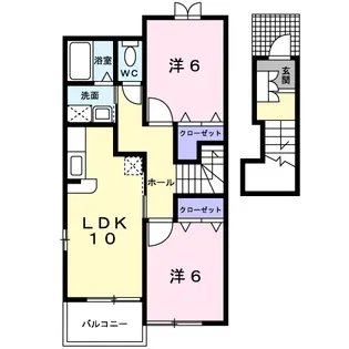 ソレアードD【2階】の間取り