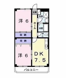 ベイシティ喜見塚【2階】の間取り