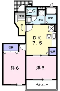 プラムフィールドB【1階】の間取り
