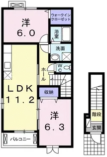 グレイスメゾンB【2階】の間取り