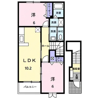 パークヒルハイツB【2階】の間取り