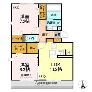 千葉県千葉市緑区おゆみ野南4丁目【アパート】の間取り