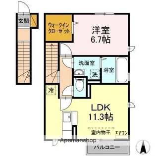 MILLE GRAINE(ミル グレーヌ) A【2階】の間取り