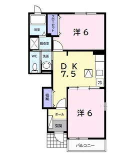 ジャック パレスA【1階】の間取り