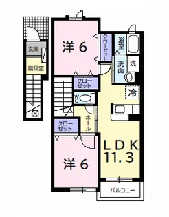 ブライド・ハウスA【2階】の間取り