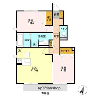 グリシーヌ エクラ【1階】の間取り