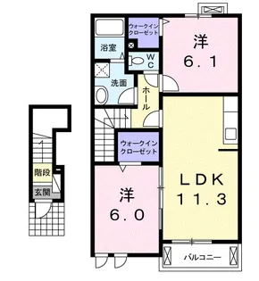 パッシィオーネM【2階】の間取り