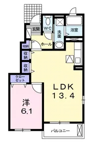 エーデル ミナミ Ⅰ【1階】の間取り