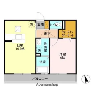 アリオコート【102号室】の間取り