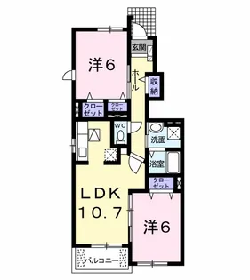 メゾンド・ラ・メール【1階】の間取り