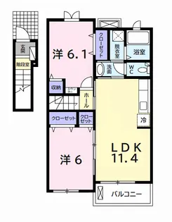 グローリーヒルズA【2階】の間取り