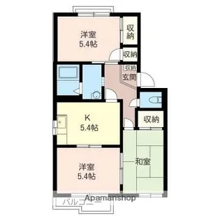 ベイシティーアークスC【202号室】の間取り