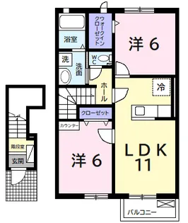 キャトル・セゾン A【202号室】の間取り