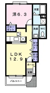エスポワール Ⅰ【1階】の間取り