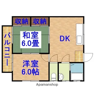 マルサンハイツB棟【201号室】の間取り