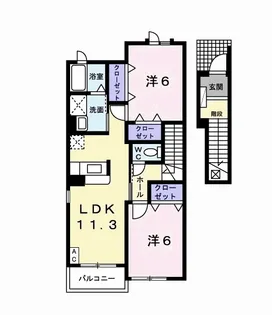 ブライド ハウスB【2階】の間取り