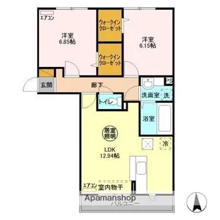 ルシャトーM【1階】の間取り