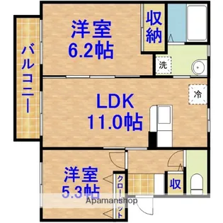 リバーサイドA【201号室】の間取り