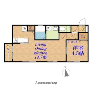 COMFORT BREEZE(コンフォートブリーズ)【203号室】の間取り